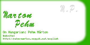 marton pehm business card